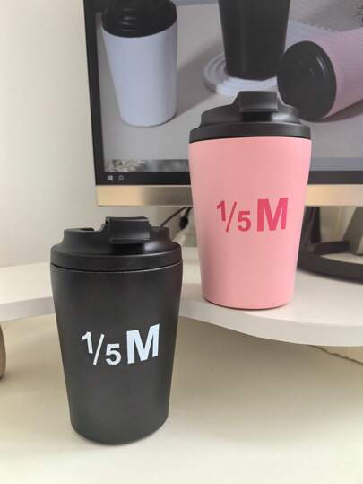 1 قطعة كوب مبرد من الفولاذ المقاوم للصدأ بلون أحادي مع مقياس، ذو طبقتين لمكتب العمل، كوب قهوة محمول للسيارة، أكواب قهوة عصرية بسيطة، هدايا عيد ميلاد للصديقة، عيد الحب، عيد الأم، عيد الأب