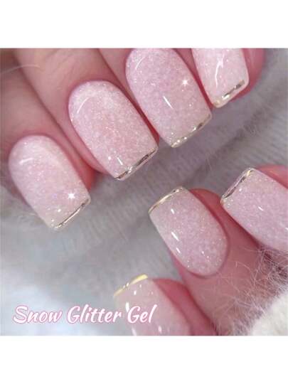 Mtssii جل طلاء أظافر براق بنقوش حلزونية بيضاء بلون وردي 7 مل، أظافر مزينة بنقوش بلورية لامعة قابلة للنزع بتأثير منقوع، طلاء أظافر زخرفي لمصابيح UV وLED