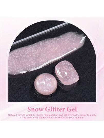 Mtssii جل طلاء أظافر براق بنقوش حلزونية بيضاء بلون وردي 7 مل، أظافر مزينة بنقوش بلورية لامعة قابلة للنزع بتأثير منقوع، طلاء أظافر زخرفي لمصابيح UV وLED