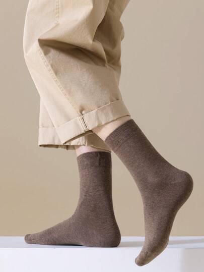 9 أزواج جوارب قصيرة للرجال ذات لون أحادي، ناعمة ومريحة، جوارب طويلة متعددة الاستخدامات مناسبة للبس اليومي والكاجوال والرياضة والأعمال في فصلي الخريف والشتاء