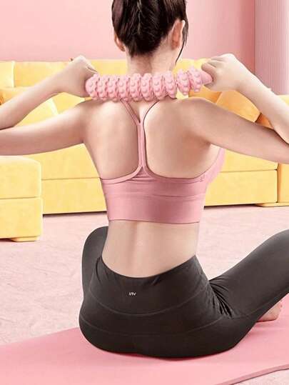 قطعة واحدة رولر تدليك متعدد الوظائف 10عجلات، مدرب ذراع مرن، عصا تدليك الظهر/الكتف/الساق، رولر تدليك اليوجا محمول باليد، رولر عضلات مرن، مع أداة تدليك نقطة الضغط المصممة