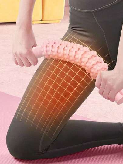 قطعة واحدة رولر تدليك متعدد الوظائف 10عجلات، مدرب ذراع مرن، عصا تدليك الظهر/الكتف/الساق، رولر تدليك اليوجا محمول باليد، رولر عضلات مرن، مع أداة تدليك نقطة الضغط المصممة