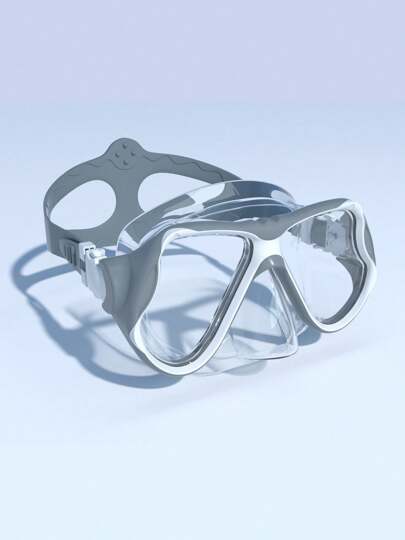 قناع غوص للبالغين قطعة واحدة، مقاوم للماء، رياضات غوص، رياضات مائية، خيارات متعددة الألوان، إطار كبير من السيليكون السائل وعدسات زجاج مقسى للسباحة