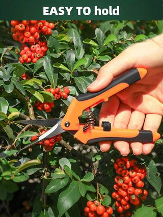 مجموعة مقصات تقليم الحديقة 3 قطعة - من الفولاذ المقاوم للصدأ، بجودة احترافية، مقبض لا انزلاقي، ذات نابض عالي التوتر للتقليل من المجهود، شفرات معدنية حديثة لتنسيق الحدائق بكفاءة