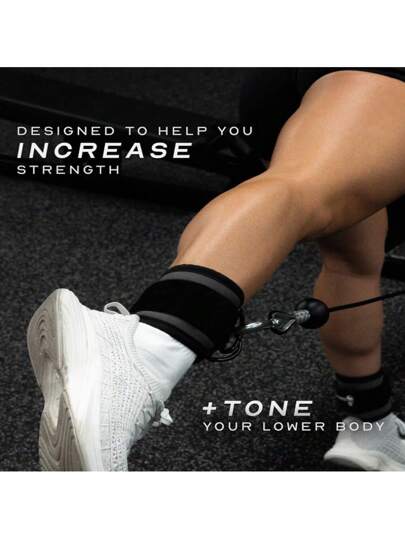 1 قطعة قيد الكاحل اللياقة البدنية، مناسب لآلة الكابل، وأشرطة المقاومة، تطبق على تمارين الأرداف والساقين والجزء السفلي من الجسم، قيد كاحل مقاوم للأحبال مناسب للجنسين لتمارين المنزل، وامتداد الساق والارتباط بالكابل