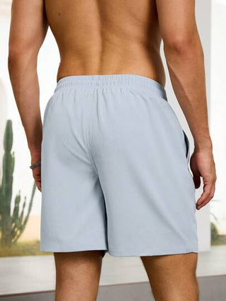 Manfinity Swimmode صندل صيفي للرجال بخصر رباط، لون عادي، 2 في 1 شورت شاطئ