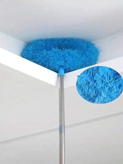 قطعة واحدة ممسحة قابلة للتمديد للتنظيف من الألياف الدقيقة للمراوح السقف مع رأس قابل للغسل - مثالي لأسقف المرتفعة والأثاث وتنظيف السيارات، منظف مراوح السقف