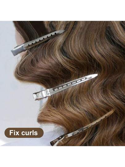 24 قطعة مشابك شعر لأغراض التصفيف والتقسيم - مشابك شعر من طراز التمساح للشعر الطويل والمجعد والشعر السميك، مجموعة 24 قطعة مشابك قناة البط للنساء ، مشابك معدنية سوداء لصالونات الحلاقة ، مشابك لأسطوانات الشعر، مشابك تجعيد الشعر