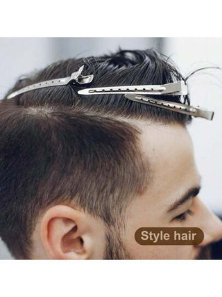 24 قطعة مشابك شعر لأغراض التصفيف والتقسيم - مشابك شعر من طراز التمساح للشعر الطويل والمجعد والشعر السميك، مجموعة 24 قطعة مشابك قناة البط للنساء ، مشابك معدنية سوداء لصالونات الحلاقة ، مشابك لأسطوانات الشعر، مشابك تجعيد الشعر