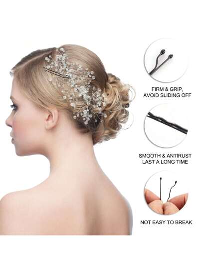 1 قطعة من مشابك الشعر بوبي، 100 قطعة من مشابك الشعر بوبي السوداء للنساء، مشابك شعر نسائية 2025، مشابك شعر للعقدة للشعر السميك والرقيق بجميع أنواع الشعر مع صندوق، بطول 5 سم للهدايا العيدية للعائلة والأصدقاء