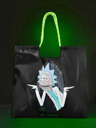 Rick and Morty X كيس ظهر بسحاب مزخرف برسومات كرتونية جذابة مصنوع من مواد بوليستر، سعة كبيرة، مناسب للتسوق والسفر والرجال والنساء، يمكن طيه بسهولة للتخزين والحمل المريح، ريك