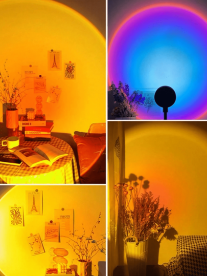 1 قطعة مصباح إضاءة محيطي للإضاءة الديكورية الخلابة، إضاءة ليلية رومانسية، يوفر 7 ألوان و13 وضعًا، مناسب لغرفة النوم والكافيه وديكور عيد الحب، يُنشئ إضاءة خلفية جميلة للتصوير، إضاءة جو رومانسي، مصباح ليلي صغير ، هدية، ديكور غرفة، خلفية مصباح الغروب لغرفة ا