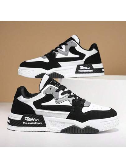 أحذية رياضية كاجوال رجالية متعددة الألوان، أحذية سكيت بورد مريحة مانعة للانزلاق ذات نعل سميك، مناسبة للأنشطة الخارجية