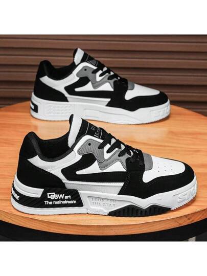 أحذية رياضية كاجوال رجالية متعددة الألوان، أحذية سكيت بورد مريحة مانعة للانزلاق ذات نعل سميك، مناسبة للأنشطة الخارجية