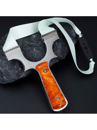 قطعة واحدة ، مقلاع فولاذي مقاوم للصدأ للرماية الخارجية، رأس مقلاع بشكل سن التنين مع حزام مطاطي سهل التركيب، يأتي مع حزام مطاطي واحد، مناسب للصيد والسفر والهدايا للرجال والنساء في المناسبات والأعياد