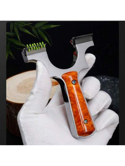 قطعة واحدة ، مقلاع فولاذي مقاوم للصدأ للرماية الخارجية، رأس مقلاع بشكل سن التنين مع حزام مطاطي سهل التركيب، يأتي مع حزام مطاطي واحد، مناسب للصيد والسفر والهدايا للرجال والنساء في المناسبات والأعياد