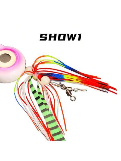 طعم صيد السمك في البحر على قاع البحر مضاد للتشابك ، تصميم ذقن ثلاثي الأبعاد مضيء ومضحك مناسب للصيد في البحر العميق والساحل، مناسب للشماس والبلطي الأسود والسرطان