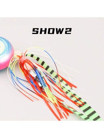 طعم صيد السمك في البحر على قاع البحر مضاد للتشابك ، تصميم ذقن ثلاثي الأبعاد مضيء ومضحك مناسب للصيد في البحر العميق والساحل، مناسب للشماس والبلطي الأسود والسرطان