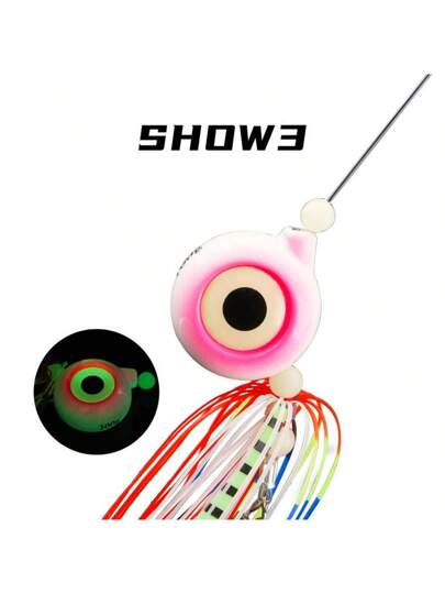 طعم صيد السمك في البحر على قاع البحر مضاد للتشابك ، تصميم ذقن ثلاثي الأبعاد مضيء ومضحك مناسب للصيد في البحر العميق والساحل، مناسب للشماس والبلطي الأسود والسرطان