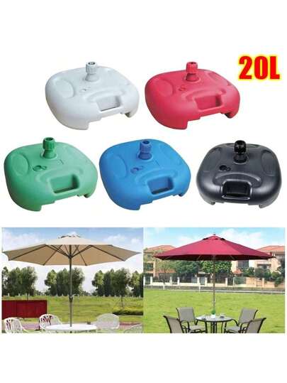 قاعدة بلاستيكية مقاومة للماء ذات سعة 20 لتر، لمظلة الزفاف الشمسية والمحمولة لأغراض خارجية للحدائق والشاطئ والصيد