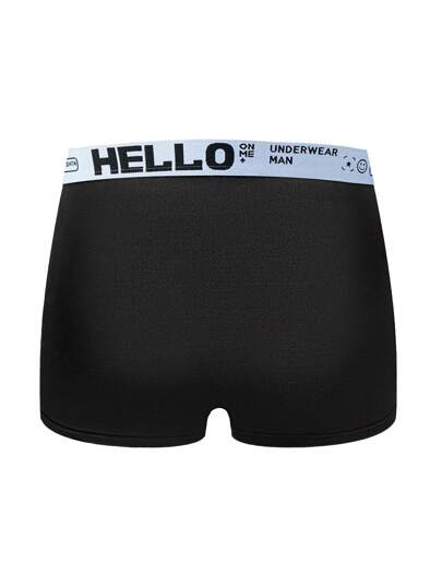 4 قطع/عبوة سراويل داخلية داخلية للرجال مزخرفة بشريط منسوج بحرف