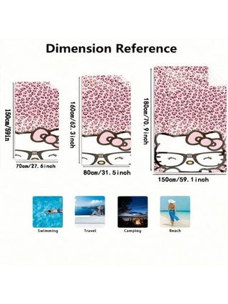 bandai قطعة واحدة منشفة شاطئ ذات طبعة نمر كرتونية، قماش مُنسوج ذو موضوع كرتوني، سريعة الجفاف، ماصة وناعمة، منشفة شاطئ ذات حماية من الأشعة فوق البنفسجية، لاستخدام الجنسين