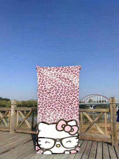 bandai قطعة واحدة منشفة شاطئ ذات طبعة نمر كرتونية، قماش مُنسوج ذو موضوع كرتوني، سريعة الجفاف، ماصة وناعمة، منشفة شاطئ ذات حماية من الأشعة فوق البنفسجية، لاستخدام الجنسين