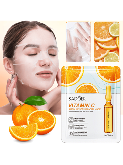 قناع فيتامين سي المرطب ، مرطب ، مصلح ، مرطب ، مبيض ، ومنير للبشرة. يرطب ويملس ويصلح البشرة بعد التعرض للشمس ، ويجعل البشرة رقيقة وناعمة ، ويؤخر شيخوخة البشرة.