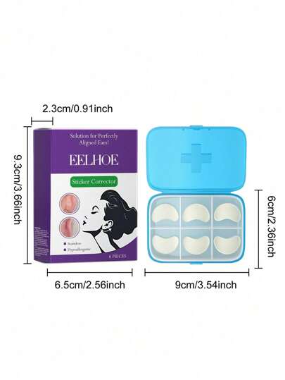 6 قطع/مجموعة شريط تشكيل الأذن، مشابك أذن مائية غير مرئية شريط لدعم الأذن، أداة مكياج لتعديل شكل الأذن وجعلها تبدو أصغر (تحتوي على 6 قطع/ 3 أزواج)