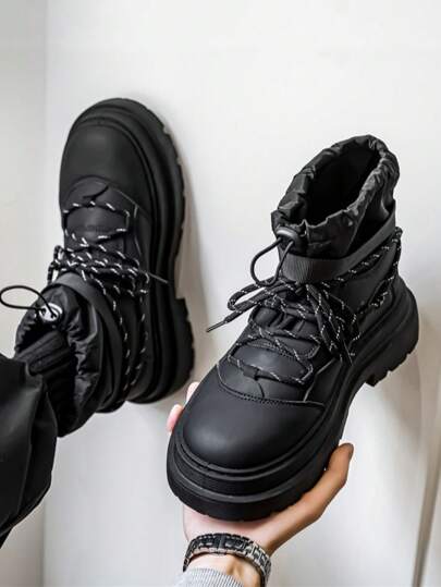 بوت رجالية حماية عمل للسفر والاستخدام الخارجي ذات كعب سميك متعدد الاستخدامات، بوت كاجوال عصرية