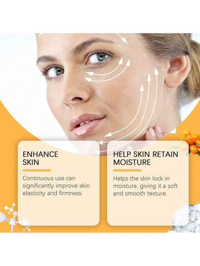 30 مل منتج مضاد للتجاعيد من زيت شوكة البحر، مرطب لطيف، مغذي للبشرة، يشد ويرفع، يقلل الخطوط الدقيقة، يستعيد مرونة البشرة وإشراقتها، يصلح أضرار الشمس، يضئ ويوازن البشرة، خفيف ويمتص بسهولة، وغير دهني