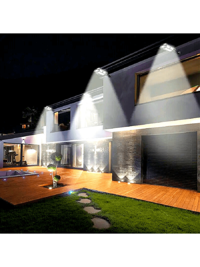 أضواء حائط شمسية عالية الطاقة، أضواء حائط خارجية بمستشعر حركة بريموت كنترول 43 ليد، أضواء ساطعة مقاومة للماء لإنارة الحديقة والشوارع، أضواء إضاءة 3 أوضاع للإستراحة والحديقة والشارع والمرآب