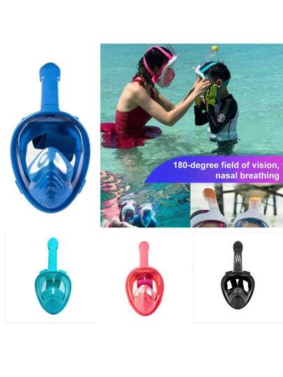 قناع الغوص بكامل الوجه للأطفال ، مضاد للضباب بزاوية 180 درجة ومضاد لتسرب المياه ، جهاز أساسي لسباحة الأطفال ، قناع غوص آمن للتنفس مناسب للاستخدام في المسابح أو الغطس تحت الماء ، ضروري للسباحة في فصل الصيف الحار