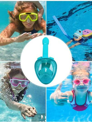 قناع الغوص بكامل الوجه للأطفال ، مضاد للضباب بزاوية 180 درجة ومضاد لتسرب المياه ، جهاز أساسي لسباحة الأطفال ، قناع غوص آمن للتنفس مناسب للاستخدام في المسابح أو الغطس تحت الماء ، ضروري للسباحة في فصل الصيف الحار