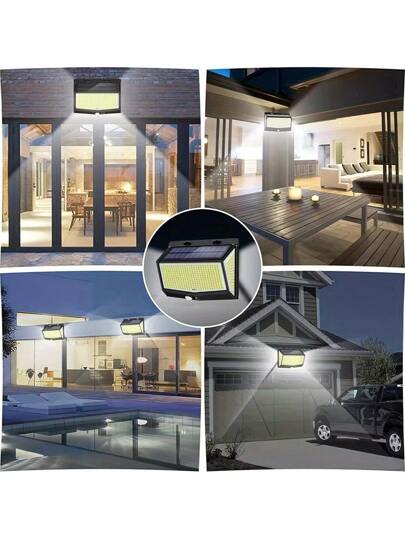 قطعة واحدة، 468 لمبة LED شمسية مقسومة للماء، لمبة حائط خارجية، لمبة حائط شمسية للحدائق مع كاشف حركة وكيبل بطول 16.5 قدم، بطارية 1500مللي أمبير وزاوية إضاءة 270 درجة، مناسبة للاستخدام الخارجي في التخييم والحدائق والممرات والمرائب.