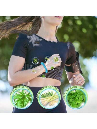 1/5/10 أساور طارد الحشرات، بدون DEET و مقاومة للماء، أساور طارد الحشرات مغلفة فردياً