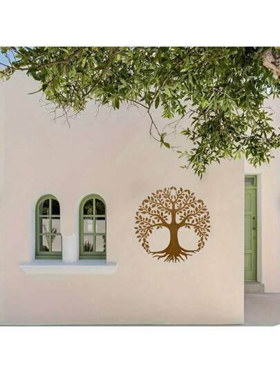 1 قطعة من الحائط المعدني المزخرف بشكل شجرة الحياة المصدأة، لوحة جدارية معلقة للاستخدام الداخلي والخارجي في المنزل والحديقة وغرف المعيشة والنوم، ديكور حديقة، هدية عيد الميلاد والاحتفال بالمنزل الجديد