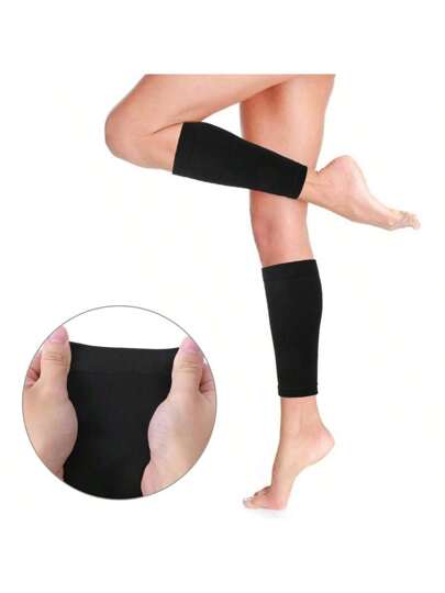 زوج من أغطية الساق الرقيقة للصيف، وجوارب ضاغطة دافئة للركبة والكاحل والكوع داعمة للرياضة مانعة للانزلاق، مصنوعة من البوليستر