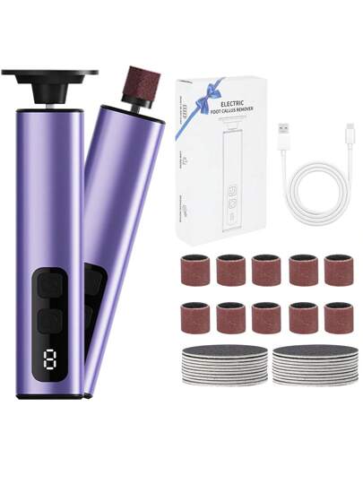 YTWO جهاز إزالة الجلد الميت من القدم الكهربائي، جهاز كشط وتلميع الأظافر 2 في 1، تصميم متعدد الاستخدامات، ب- 9 سرعات قابلة للتعديل وأقراص حصى قابلة للاستبدال، جهاز إزالة الجلد الميت الكهربائي لأداة العناية بالقدم المناسبة للجلد الميت والكعوب...
