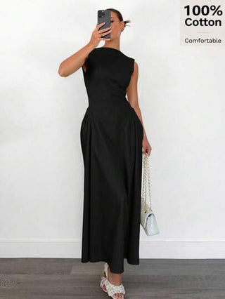 Siren Gaze فستان طويل مزين بسحّابة معدنية للنساء، جديد للصيف