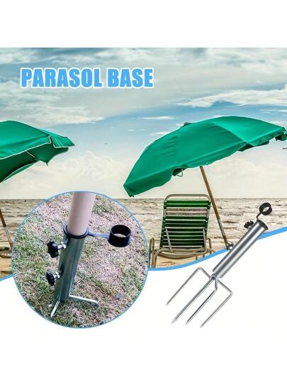 حزمة واحدة من قاعدة معدنية للمظلة الثقيلة القابلة للتعديل - مثبت شرفة المظلة الفولاذي - أربع شوكات لإرساء المظلة / الخيمة / الصيد ، قاعدة محمولة مع قفل سريع - حامل مظلة الشاطئ - ضروريات التخييم في الفندق - منثبت حفل الحديقة - ملحقات أدوات الصيد - أداة مأو