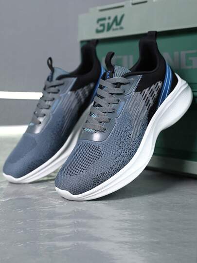 أحذية ركض قطنية تنفس للرجال، أحذية رياضية لينة برباط مريح، مناسبة للجري الخارجي، مريحة وقابلة للتنفس، مناسبة للطراز الشارعي الكاجوال، المشي لمسافات طويلة والرياضات الخارجية، تصميم قصير للموسم