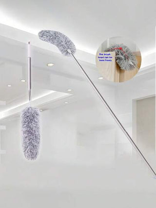 4 قطع من مكنسة الريش الحرير الصغيرة القابلة للتمديد التي تبلغ قطرها 100 بوصة مصنوعة من الفولاذ المقاوم للصدأ القابل لإعادة الاستخدام والغسل وتنظيف الأسقف والمراوح وأدوات التنظيف للتنظيف من الغبار والستائر والسيارات والأسقف العالية