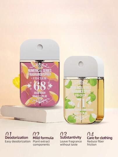 زجاجة عطر منعش 50 مل، عطر قوي مستدام، مناسب لغرفة المعيشة/الحمام/الفندق، هدية لأعياد الميلاد/عيد الحب،جهاز نشر رقمي شخصي، متوفر ب- 5 روائح: فانيليا، جوز مشوي، فاكهة التنين، مكسرات كريمية، شاي أبيض