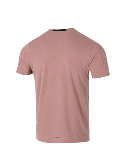 Adidas قميص جيرسي بأكمام قصيرة AEROREADY بفتحة رقبة دائرية مناسب للرجال، مناسب للتمرين والرياضة، ملبس رياضي JI5771