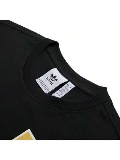 Adidas Originals قميص كرة القدم بأكمام قصيرة من MUFC VRCT, طباعة بموضوع مانشستر يونايتد، رقبة طاقية مرنة للرجال JL6115