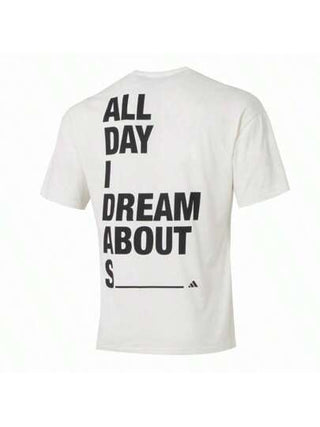 Adidas جيرسي بأكمام قصيرة GFX، بياقة مستديرة فضفاضة للرياضة الخارجية للرجال