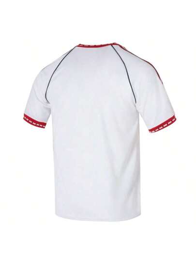 Adidas قميص رياضي كم قصير بجيرسي مانشستر يونايتد 91، شعار الفريق، رقبة دائرية، قميص كرة القدم المتدرب والياقة اللياقية البدنية للرجال JF0376