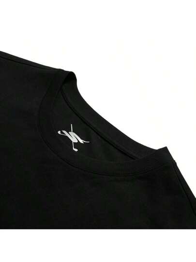 Skechers قميص جولف برقبة قصير برقعة قطن مخملي ، ملابس تدريب خفيفة الوزن سريعة الجفاف للرجال P225M270