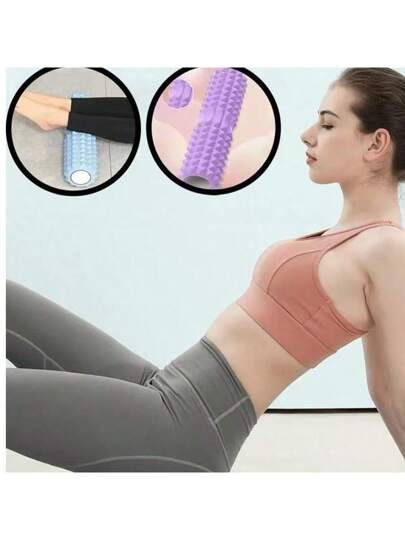 بكرة التدليك والماساج للبدن من الفوم الوردي، تستخدم لإسترخاء العضلات ومرونة الجسم- سطح ملمس عميق للماساج، مناسبة بشكل جيد للممارسة اليوجا والبيلاتس والتمارين الرياضية، اكسسوارات اليوجا| بكرة ذات ملمس | بكرة خفيفة الوزن، اكسسوارات اليوجا